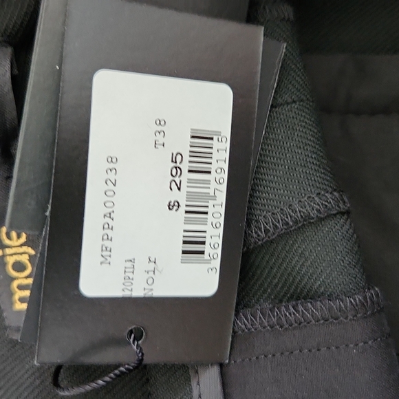 Maje NWT Black Trousers Size Medium - Picture 6 of 8